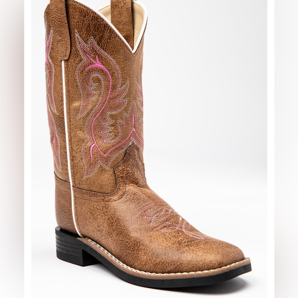 Shyanne girls Madison Faux leather- western boots square‎ Toe.
